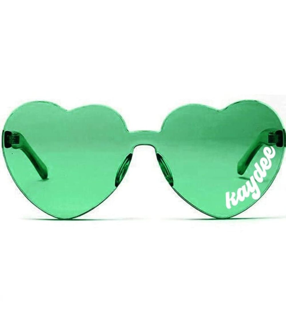 4986 Kappa Delta Sunglasses — Heart Shaped Sunglasses printed with KD Logo